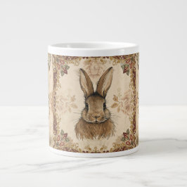 Vintage-Hase, Süßer Hase mit Blumenmuster Jumbo-Tasse