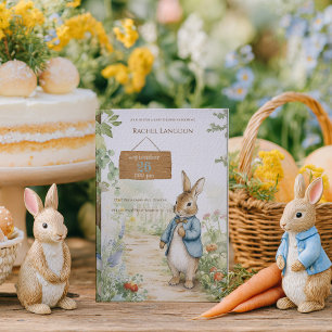 Vintage-Hasen-Garten-Baby-Party Einladung