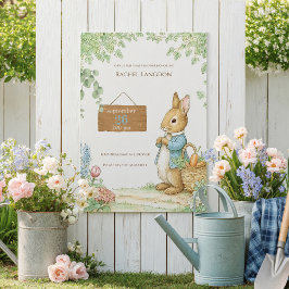 Vintage-Hasen-Garten-Baby-Party  Einladung