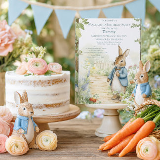 Vintage-Hasen-Garten-Geburtstag Einladung