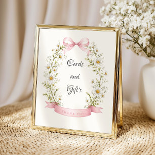 Vintage-Hasen-Gingham-Baby-Shower-Tischschild Poster