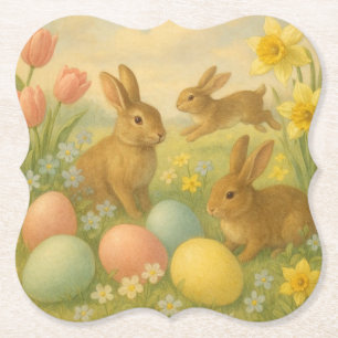 Vintage-Hasen-Oster-Ei/Frühling  Untersetzer