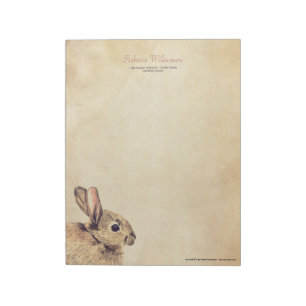 Vintage-Hasen-Skizze Personalisiertes Notizbuch Notizblock
