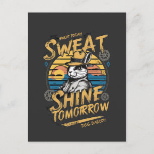 Vintage-Hasen-Workout-Motivationskunst Postkarte