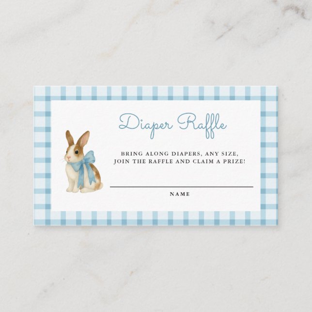 Vintage-Hasenjunge-Baby-Party-Windel-Raffel Begleitkarte (Vorderseite)