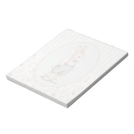 Vintage-Hasenjunge-Notizblock, florales Kaninchen- Notizblock