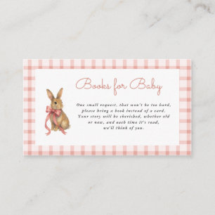 Vintage-Hasenmädchen-Baby-Party-Bücher fürs Baby Begleitkarte