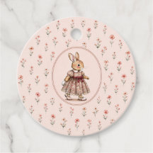 Vintage-Hasenmädchen-Geschenk Florales Kaninchen-B