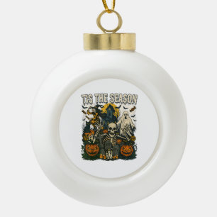 Vintage Hauptsaison Halloween Skeletter Retro Keramik Kugel-Ornament