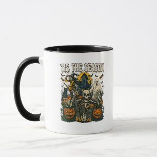 Vintage Hauptsaison Halloween Skeletter Retro Tasse