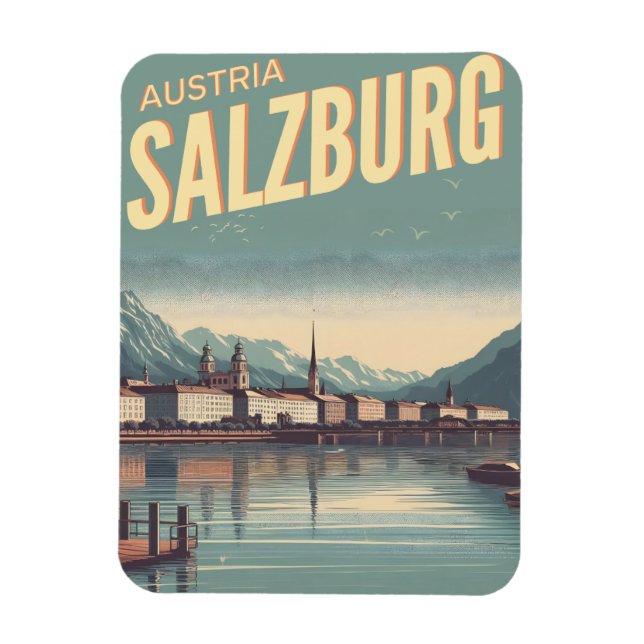 Vintage Hauptstadt Salzburg Magnet (Vertikal)