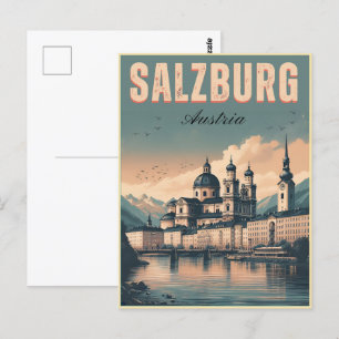Vintage Hauptstadt Salzburg Postkarte