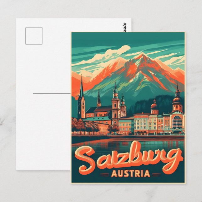 Vintage Hauptstadt Salzburg Postkarte (Vorne/Hinten)