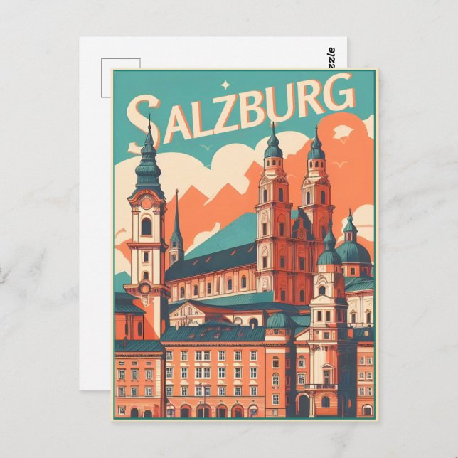 Vintage Hauptstadt Salzburg Postkarte (Vorne/Hinten)