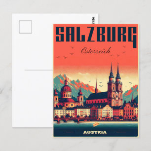 Vintage Hauptstadt Salzburg Postkarte