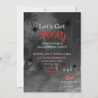 Vintage-Haus-Erwachsene Halloween-Party Vintage  Einladung