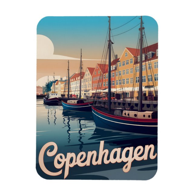 Vintage Häuser in Kopenhagen Bootspenden Magnet (Vertikal)