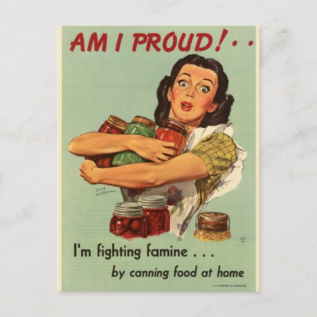 Vintage Hausfrau Postkarte (Vorderseite)