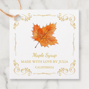 Vintage hausgemachte Ahornsirup Square Hang Tag Geschenkanhänger