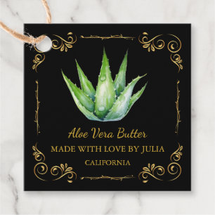 Vintage hausgemachte Aloe Vera Butter Square Hang  Geschenkanhänger