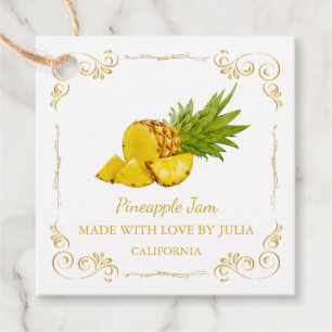 Vintage hausgemachte Ananas Jam Square Hang Tag Geschenkanhänger