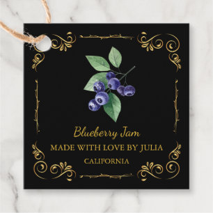 Vintage hausgemachte Blueberry Jam Square Hang Tag Geschenkanhänger