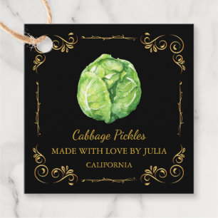 Vintage hausgemachte Cabbage Pickle Square Hang Ta Geschenkanhänger