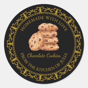 Vintage, hausgemachte Cookies Runder Aufkleber