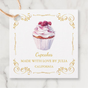Vintage hausgemachte Frische Cupcakes Geschenkanhänger