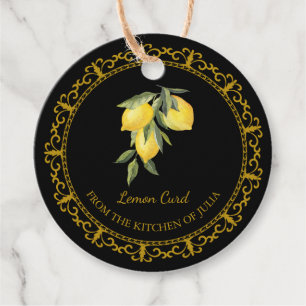 Vintage hausgemachte Lemon Curd Hang Tag l Black Geschenkanhänger