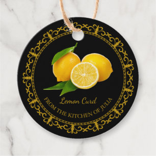 Vintage hausgemachte Lemon Curd Hang Tag l Black Geschenkanhänger