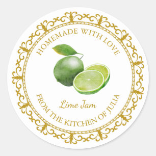 Vintage hausgemachte Limone Marmelade Runder Aufkleber