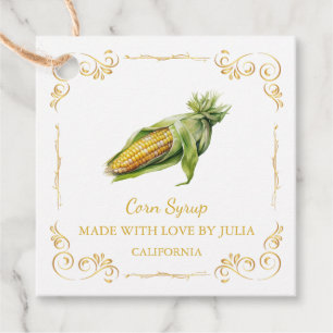 Vintage hausgemachte Maissirup Square Hang Tag Geschenkanhänger