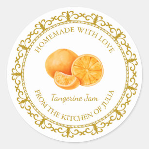 Vintage hausgemachte Mandarine Jam Label Runder Aufkleber