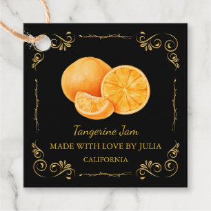 Vintage hausgemachte Mandarine Jam Square Hang Tag Geschenkanhänger