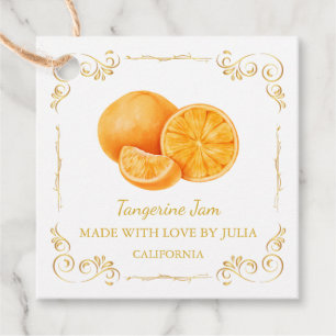 Vintage hausgemachte Mandarine Jam Square Hang Tag Geschenkanhänger