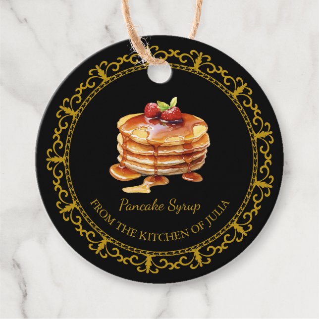 Vintage hausgemachte Pancake Sirup Hang Tag Geschenkanhänger (Vorderseite)