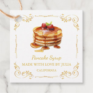Vintage hausgemachte Pancake Sirup Square Hang Tag Geschenkanhänger