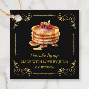 Vintage hausgemachte Pancake Sirup Square Hang Tag Geschenkanhänger