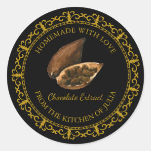 Vintage hausgemachte Schokolade Extract Label l Bl Runder Aufkleber