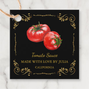 Vintage hausgemachte Tomato Sauce Square Hang Tag Geschenkanhänger