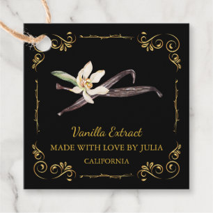 Vintage, hausgemachte Vanilla Extract Square Hang Geschenkanhänger
