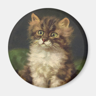 Vintage Haustiere, Niedlich gestreifte Tablette vo Magnet