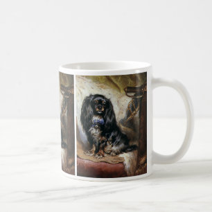 Vintage Haustiere, schwarzer Spielzeugspaniel-Welp Kaffeetasse