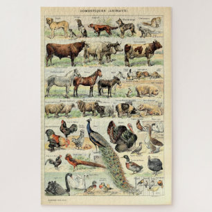 Vintage Haustiere von Adolphe Millot Puzzle
