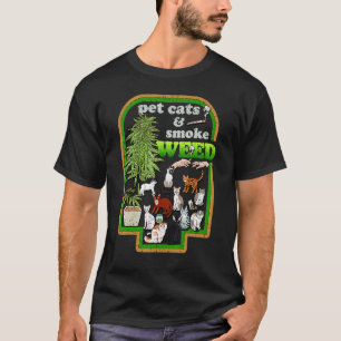 Vintage-Haustierkatzen und rauchen Gras T-Shirt