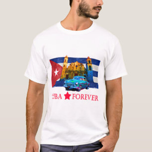 Vintage Havana Kuba Flag Classic Car T-Shirt