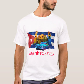 Vintage Havana Kuba Flag Classic Car T-Shirt