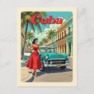 Vintage Havanna Kuba Klassiker Retro Reise Postkarte