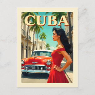 Vintage Havanna Kuba Klassiker Retro Reise Postkarte